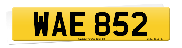 Registration number WAE 852